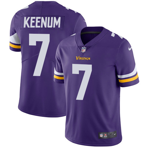 Nike Vikings #7 Case Keenum Purple Team Color Youth Stitched NFL Vapor Untouchable Limited Jersey